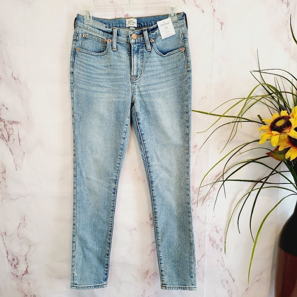 J. Crew High Rise Light Wash Skinny Jeans